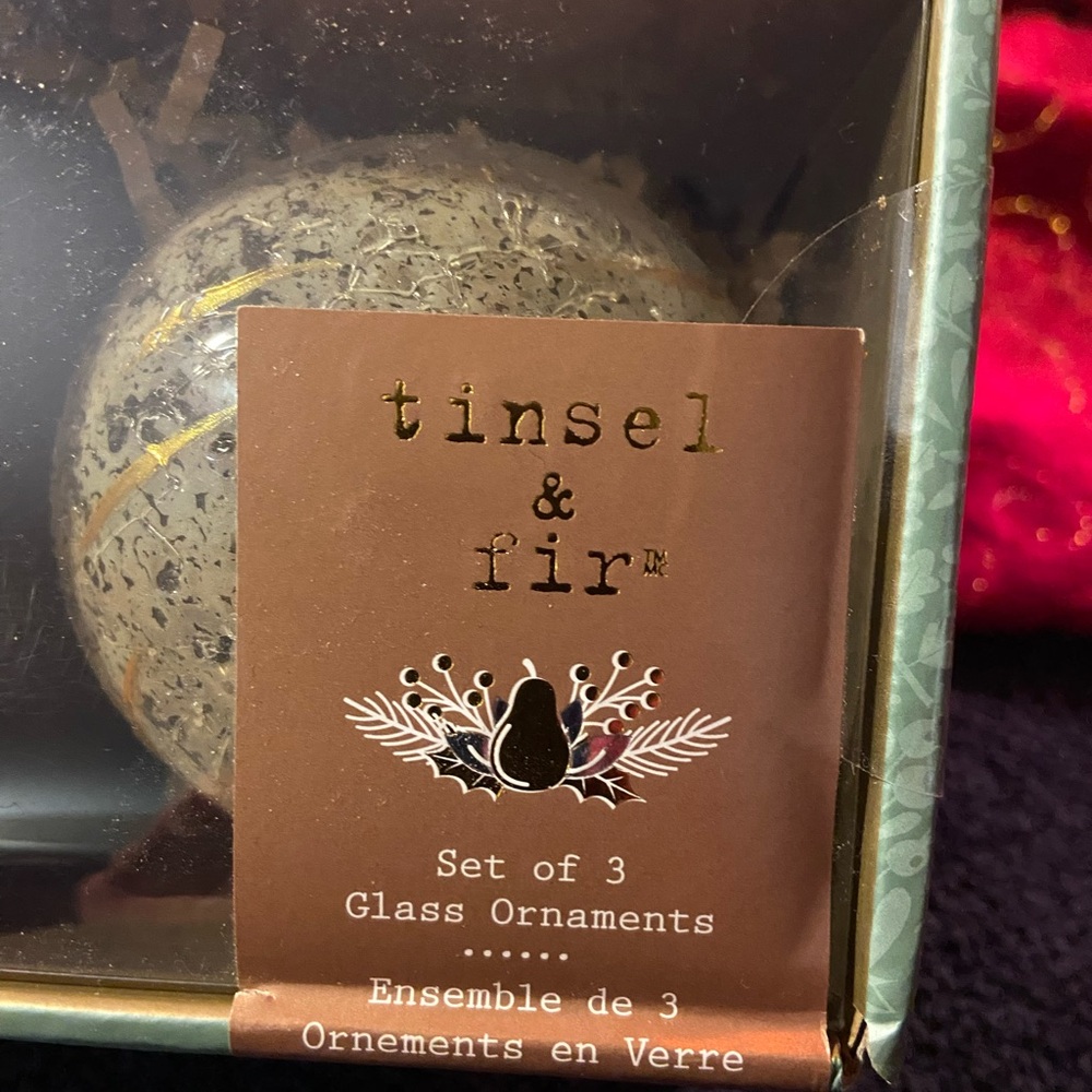 Tinsel & Fir Glass Ornaments